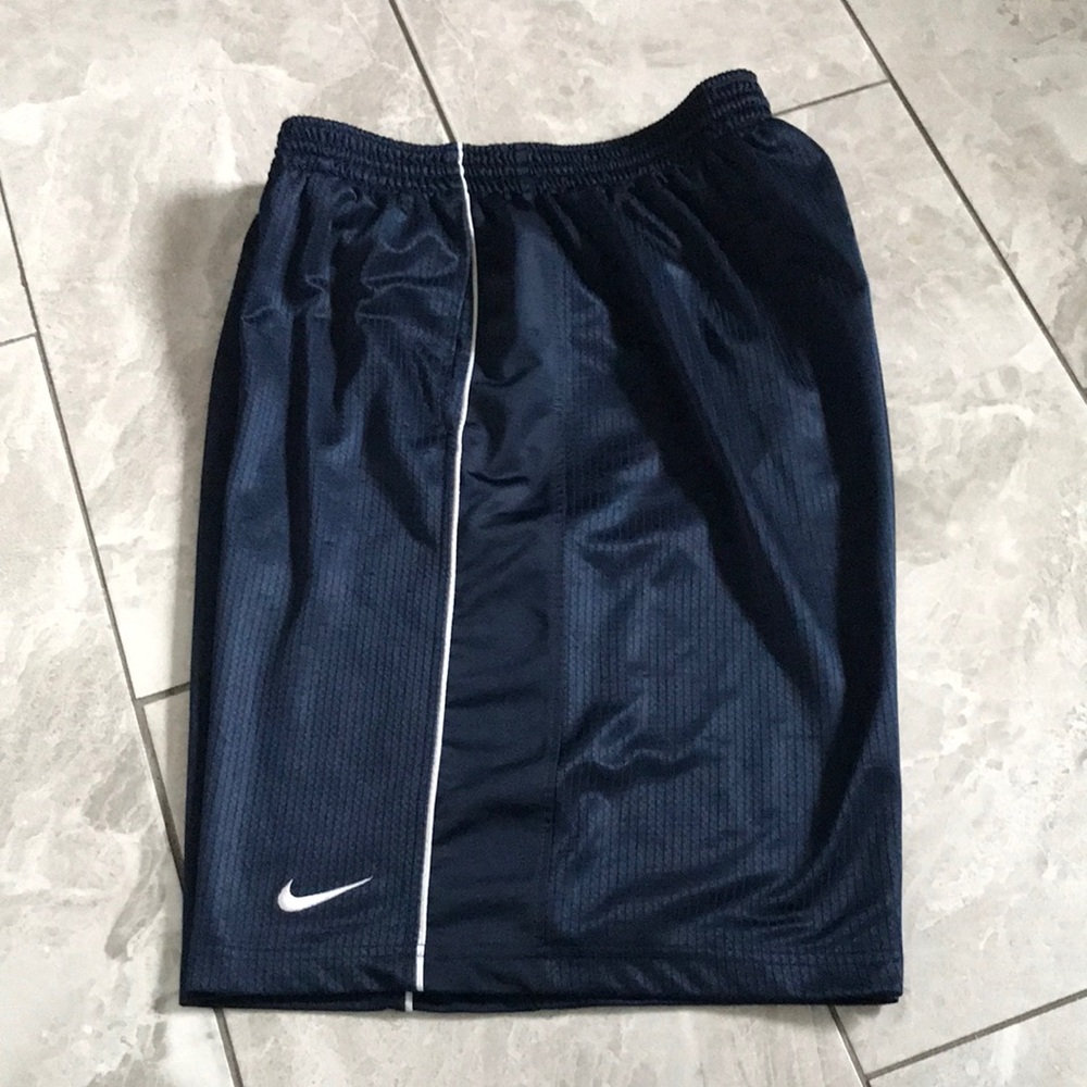 NIKE Basketball Navy Blue Mens Athletic Lined Shorts | XL